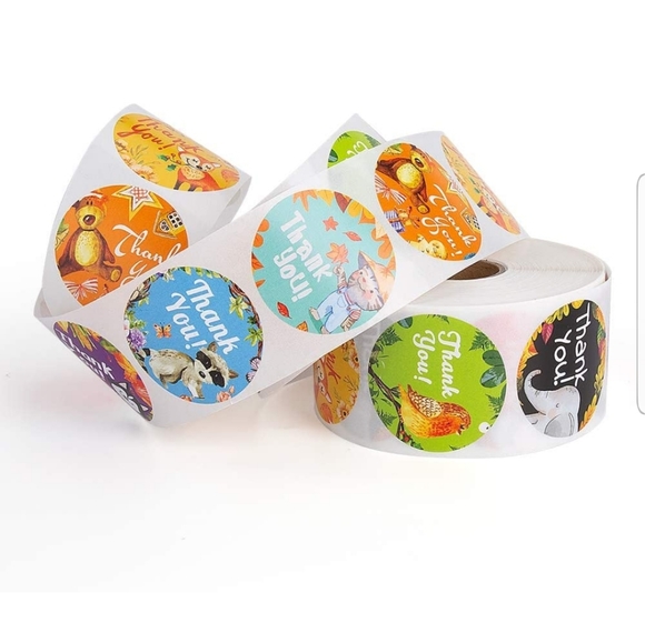 100 ct  1.5 Inch Thank You Stickers, Thank You for - Picture 4 of 12